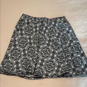 Miami Black and White Patterned Skater Skirt